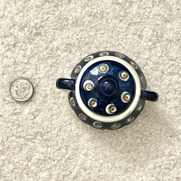 handmade painted abstract mini ceramic teacup home decor - Picture 7 of 9